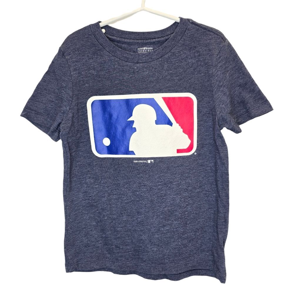 Genuine Merchandise Boys S 6-7 Baseball Graphic Crewneck Short Sleeve Shirt Blue